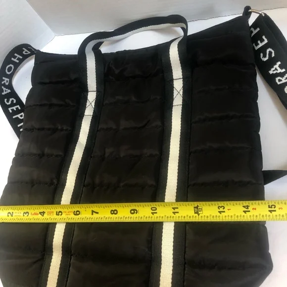Sephora Black White north south full zip puffy nylon tote shoulder crossbody bag - Picture 10 of 10